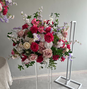 Yeni Stil Sıcak Pembe Gül Çiçekli Yolluk Yeşillik Çiçek Topu Bitkisi Yapay Düğün Arka Planı Sahne Dekorasyonu - Product Image 3