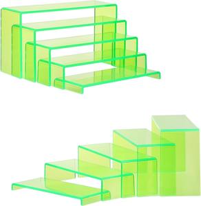 Sliding <b>Acrylic</b> Transparent Green Perfume Stand Organizer Rectangular Display Risers <b>Shelves</b> Figures Cupcake - Product Image 1