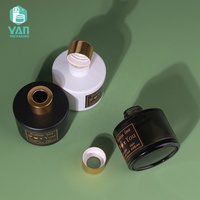 YAN Packaging Flacon vide de luxe à épaule plate, noir mat et blanc, 120 ml, avec bouchon à vis, pour diffuseur de parfum d'ambiance à bâtonnets