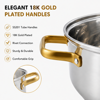 Ensemble de casseroles et marmites de cuisson en acier inoxydable avec couvercles et fond encapsulé, pour la cuisson à la vapeur, vente en gros, directement de l'usine