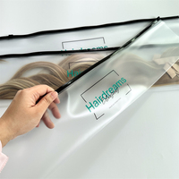Sacs en plastique longs à la mode pour accessoire d'extension de cheveux avec Logo personnalisé, emballage givré pochette de luxe à fermeture éclair pour perruque