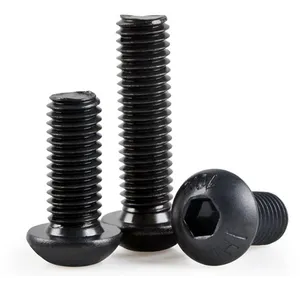 ISO 7380 Stainless Steel Black Oxide hex socket button round head machine screws