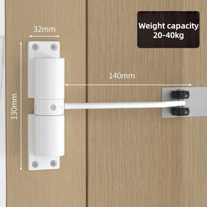 Ferme-porte automatique carré tout noir/argent, dispositif de fermeture de porte à ressort, <span class=keywords><strong>force</strong></span> réglable, convertit les portes à charnières en portes à fermeture automatique - Product Image 6