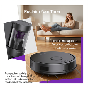 PR10-C800 Robot Vacuum Cleaner, 18000Pa Strong Suction, Gyroscope Navigation, Auto Empty Station - Product Image 3