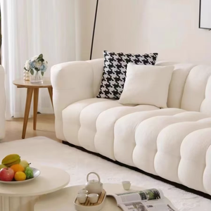 उच्च गुणवत्ता वाले लोकप्रिय सोफे सेट फर्नीचर लिविंग रूम सोफे आधुनिक आरामदायक सफेद सोफे गर्म बिक्री क्रीम शैली कपड़े सोफे घर के लिए - Product Image 2