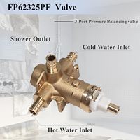 Robinet de Douche en Laiton de Haute Qualité Pré-assemblé avec Contrôle de Pression et de Température, Sans Plomb, pour Salle de Bain