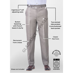 Pantalones chinos ajustados con logotipo personalizado para hombre, pantalones informales de negocios de color sólido con patrón recto, muy recomendable - Product Image 5