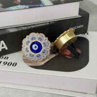 Diffuseur de parfum pour voiture C&H Wholesale, motif œil turc et lotus, en métal émaillé, clip désodorisant pour intérieur de voiture, amulette porte-bonheur, cadeau