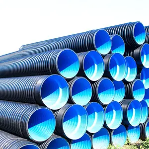Tubi ondulati a doppia parete Hdpe prezzi 200 300 400 500mm HDPE tubo di drenaggio in plastica ondulato hdpe doppia parete tubo