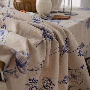 DUOLAI Noël Mariage Couverture de table de couleur personnalisée rectangle blanc <span class=keywords><strong>beige</strong></span> 100% <span class=keywords><strong>nappe</strong></span> en <span class=keywords><strong>lin</strong></span> pur avec broderie - Product Image 2