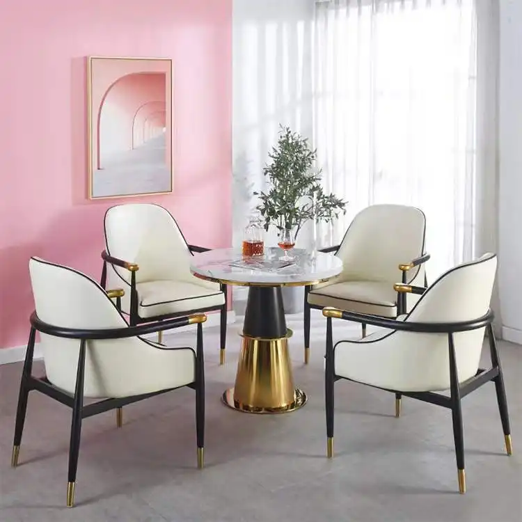Pu Leather dining chair especialista preço barato em fornecedor de móveis oferta drop shipping pronto para comprar excelente cadeira grande vintage