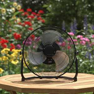 Ventilador de Piso Compacto de Metal de 3 Aspas de 7-9.9 Pulgadas, Eficiente Energéticamente, con Tres Velocidades de Enfriamiento y Ventilación para Uso Doméstico - Product Image 3