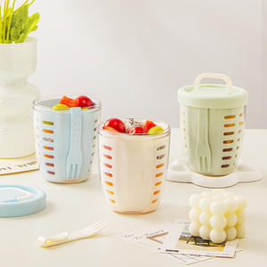 Gobelet à fruits drainable avec fourchette, récipient à salade portable, grande capacité, anti-fuite, boîte de rangement pour petit-déjeuner, pour pique-nique et utilisation en extérieur - Product Image 4