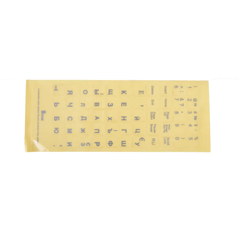 Russian Transparent Keyboard Stickers Russia Layout Alphabet White Letters for Laptop Notebook Computer PC
