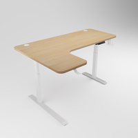 Bureau d'angle en forme de L Bureau d'ordinateur Table de jeu noire Station de travail électrique pour bureau à domicile