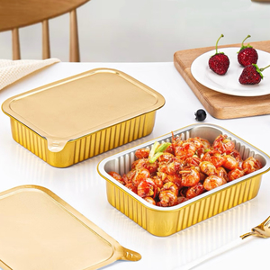 580ml 750ml 930ml tùy chỉnh lò vi ba nhôm thực phẩm Khay bạc vàng mịn tường bịt kín nhôm lá mỏng <span class=keywords><strong>container</strong></span> Grs - Product Image 4