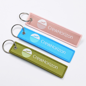 Hot bán dệt thẻ chuyến bay Phi Hành Đoàn Máy bay Keychain tùy chỉnh chuyến bay Phi Hành Đoàn tên thương hiệu máy bay phản lực tag dệt Keychain - Product Image 4