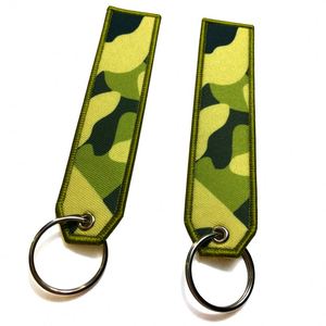 Best Factory <b>Custom</b> Made Brand Logo Red Woven <b>Key</b> Tag Flight Crew Fabric No Moq Embroidery Keychain - Product Image 3