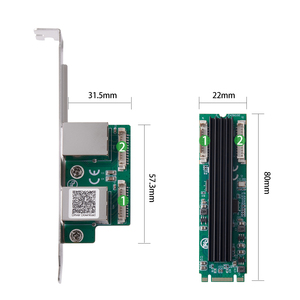 Internal Wired NGFF M.2 B+M <b>Key</b> Dual 2.5 Gigabit Ethernet Expansion Card Realtek 8125b Chipset 2280mm Size Stock Model 2.5Gbps <b>T</b> - Product Image 5