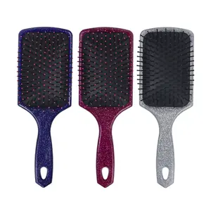 2024 paddle jeweled bling airbag hair brush comb hairdressing plastic rhinestone glitter air cushion straight curly hairbrush