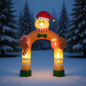 Muñeco de Nieve Inflable Navideño para Decoración de Jardín, Arco Iluminado de PVC, Decoración Unisex para Fiestas - Product Image 2