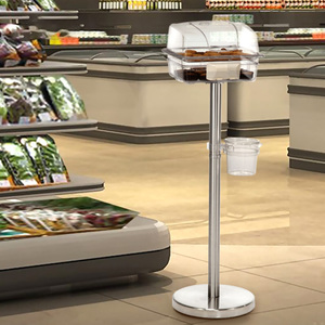 Présentoir de dégustation de nourriture en acier inoxydable de qualité supermarché clair PC <span class=keywords><strong>avant</strong></span>-goût Table seau à déchets fournitures de restaurant d'hôtel - Product Image 2