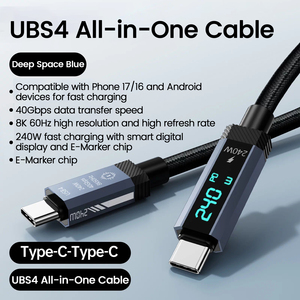 Cable de Datos para Laptop de 240W y 80Gbps con Pantalla Digital, Transferencia Rápida de Video 8K 16K 60Hz 120Hz para Teléfono, <span class=keywords><strong>TV</strong></span>, Xbox, Switch, Cable de Datos USB4 - Product Image 5