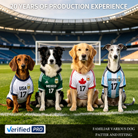Maillot de football pour chien de l'équipe nationale, manches courtes, en polyester, avec logo personnalisé et numéro, impression par sublimation, vêtements pour animaux de compagnie
