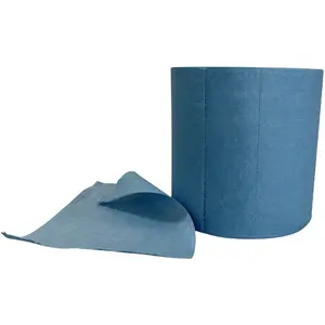 Rolo enorme de lenços de papel industrial descartáveis sem fiapos azul para limpeza industrial pesada fornecedor