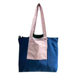 Bolsa de compras plegable portátil de gran capacidad con cierre de cordón para compras en supermercados, bolsas de mano de color sólido - Product Image 3