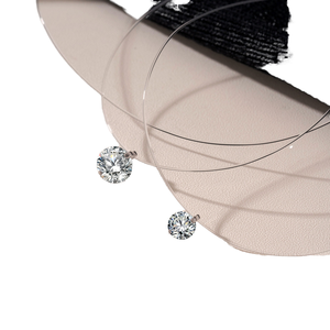 S925 Sterling Silver Mermaid Nước Mắt Vòng Cổ Đa Năng Xương đòn Chuỗi Tinh Tế Niche Zircon Trong Suốt Moissanite Dây Chuyền - Product Image 1