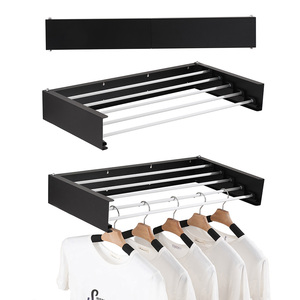 Porte-vêtements Mural Pliable VIKAQI – 6 Tiges, 40 Pouces, Blanc #R01