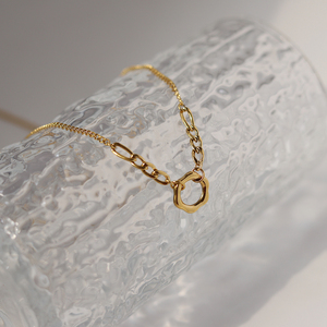 Simple Fashion OL Chain <strong>Chunky</strong> Figaro Chain Flower Ring Necklace Clavicle Chain Summer Titanium Steel 18k Gold Plated <strong>Jewellery</strong> - Product Image 6