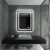Espejo de Baño Rectangular sin Marco con Iluminación LED, Estilo Moderno, Estándar ETL, Personalizado para Hotel, Interruptor de Pared, Antivaho, IP44