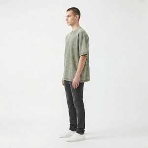เสื้อยืดโอเวอร์ไซส์ทรงหลวมสไตล์วินเทจฟอกสีสำหรับผู้ชาย ผ้าคอตตอน 100% แขนสั้น คอโอ ไหล่ตก น้ำหนัก 260 กรัม - Product Image 4