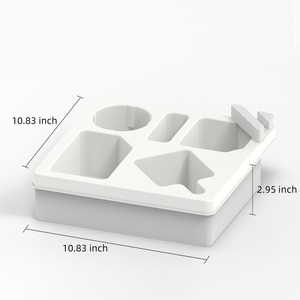 Cup Holder Tray for Sofa <b>Bed</b> Car, Waterproof Non-Slip Silicone Caddy with Rotatable Phone Holder for Snacks Drinks Remote - Product Image 2