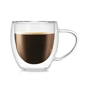 Tazza di caffè espresso 2021 colpo di vetro 80ml doubl parete di vetro tazza di caffè espresso coppe