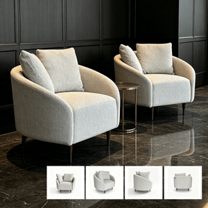 Fauteuil d'appoint moderne et minimaliste pour salon, avec pieds en bois massif et coussins de dossier réglables, idéal pour salon et hôtel - Product Image 2