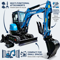 Mini-excavatrice de 1 tonne, 2 tonnes, 3,5 tonnes, moteur Kubota, CE EPA, chenilles en caoutchouc hydrauliques, petite excavatrice sur chenilles pour la ferme