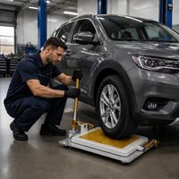 Amsxzo HY-1001 Testeur manuel de dégagement au sol pour voitures particulières et camions légers, 38 kg, portable, à manivelle, pour suspension, bagues et rotules
