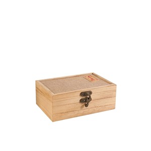Rectangular Pine Wood Storage <b>Box</b> With <b>Canvas</b> Lid And Lock For Jewelry Gift Packaging 6cm High Standing Type - Product Image 5