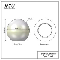 Flacon vide personnalisé en forme de boule mate avec tamis pour poudre libre, pots cosmétiques pour poudre fixante