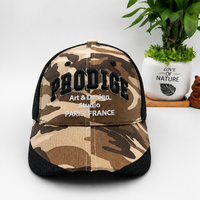 Casquette Trucker Applique Six Panneaux Snapback 100% Coton Camouflage Patch Brodé Couronne Haute Certifiée CE Studio Sports d'été en plein air