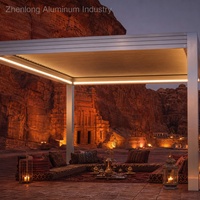 Stilvolle LED-integrierte 3x4m Lamellendach-Pergola für Garten und Außenbereich, Aluminiumkonstruktion für Wohn- und Gewerbebereiche, pulverbeschichtet
