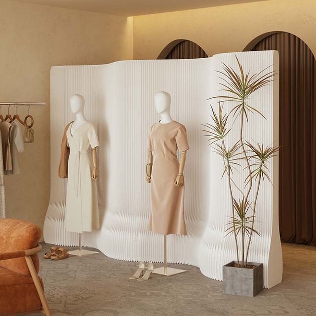 2023New Cloud Room Divider Folding Portable Wedding Display Shelf Against Wall Exhibition Store Display Rack