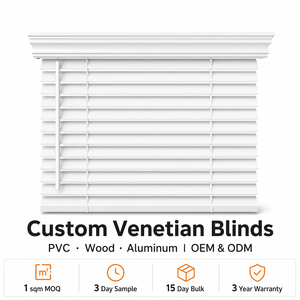 Tende Veneziane in PVC su Misura OEM ODM, Tende per Finestre Impermeabili Resistenti ai Raggi UV, Tende in Finto Legno Vendita Diretta dalla Fabbrica - Product Image 1