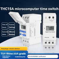 Minuteur programmable numérique THC15A 220-240V 16A hebdomadaire sur rail DIN avec écran LCD, relais temporisé DC12V/24V/48V