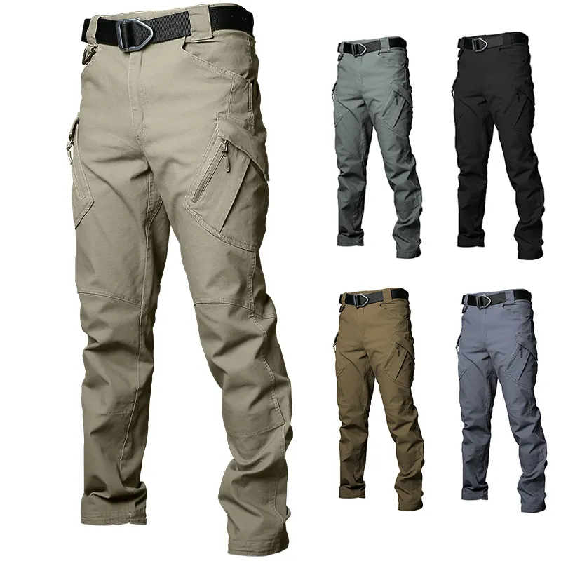 Ix9 Tactical Cargo Tactics Pants Men's Trousers Work Outdoor Techwear Hiking Pantalons Homme Khaki Celana Pria Casual