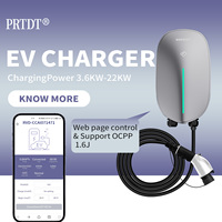 RUIVANDA Home Commercial 22 kW Caja de pared trifásica Ev Cargador Post Vehículo eléctrico Pila de carga 0-16A/0-32A precio