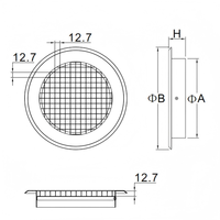 Grille ronde en aluminium pour système de ventilation de retour d'air au plafond, durable et facile à installer, de style moderne.